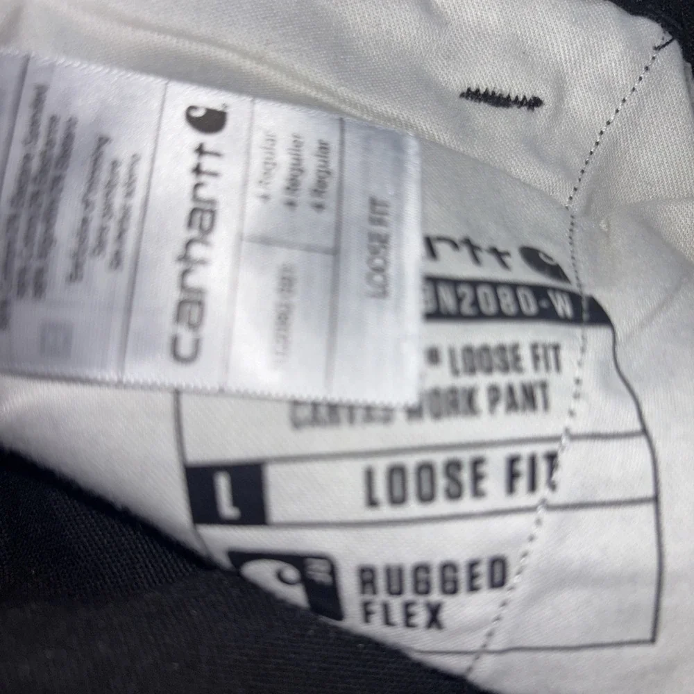 Carhartt Women's Size 4 Rugged Flex Carpenter Canvas Work Pant - Loose Fit Black - Picture 6 of 7